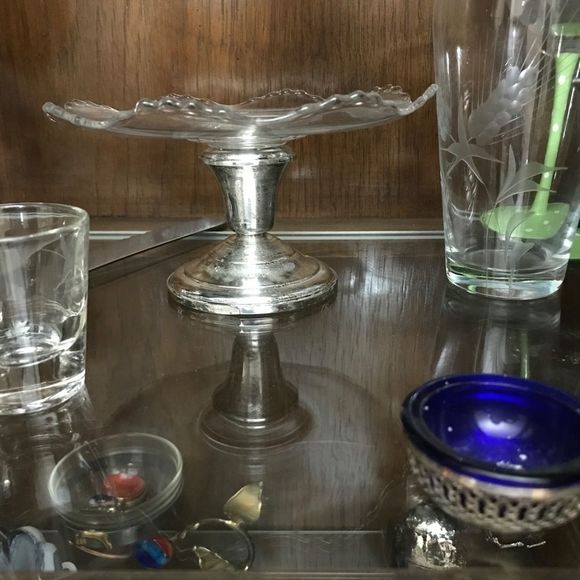 Sterling Glass Candy Dish Frank M Whiting 925 - Picture 5 of 6